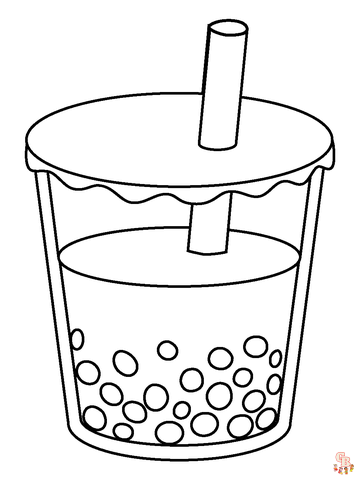 Ausmalbilder Bubble Tea 1