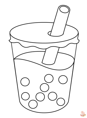 Ausmalbilder Bubble Tea 2