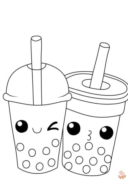 Ausmalbilder Bubble Tea 3