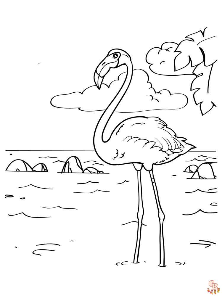 Ausmalbilder Flamingo 8