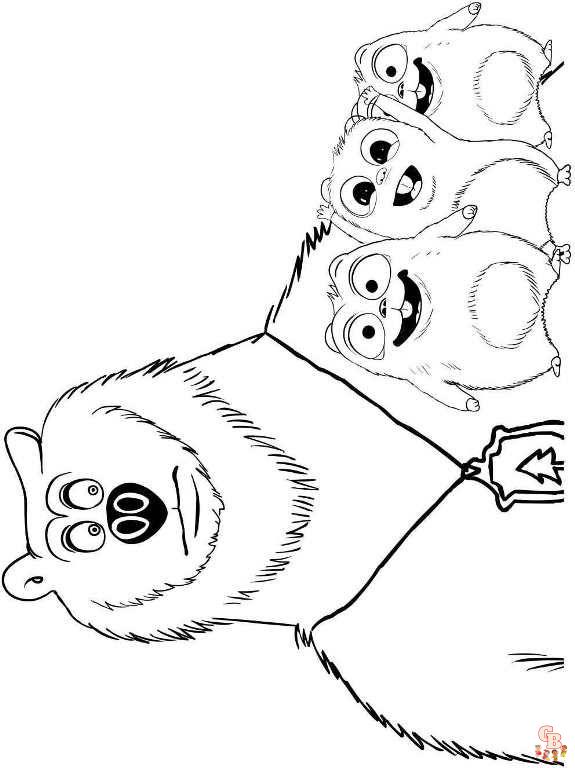 Ausmalbilder Grizzy und die Lemminge 4