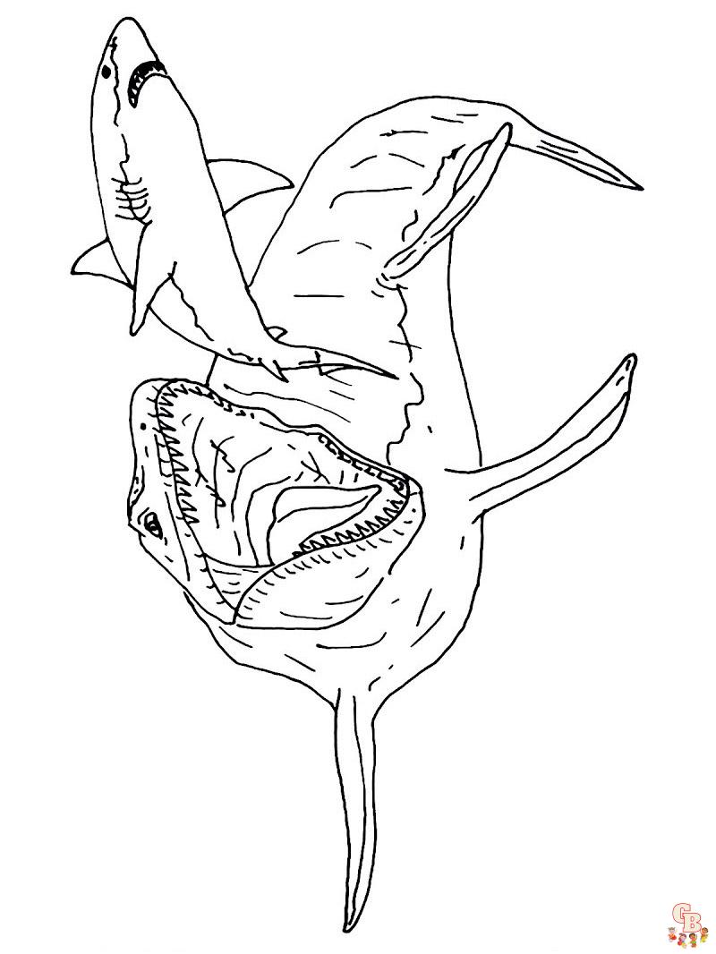 Ausmalbilder Mosasaurus 6