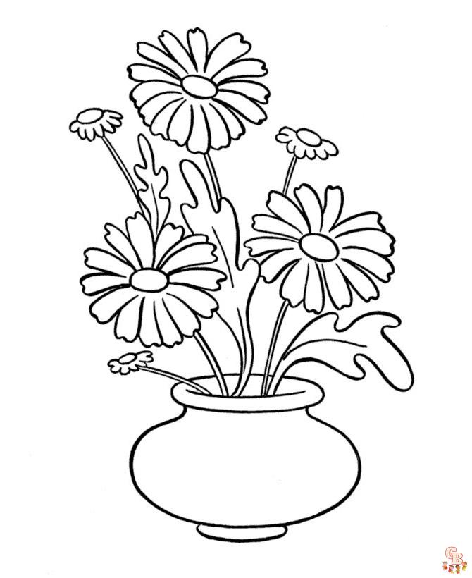 Ausmalbilder Blumenvase 1