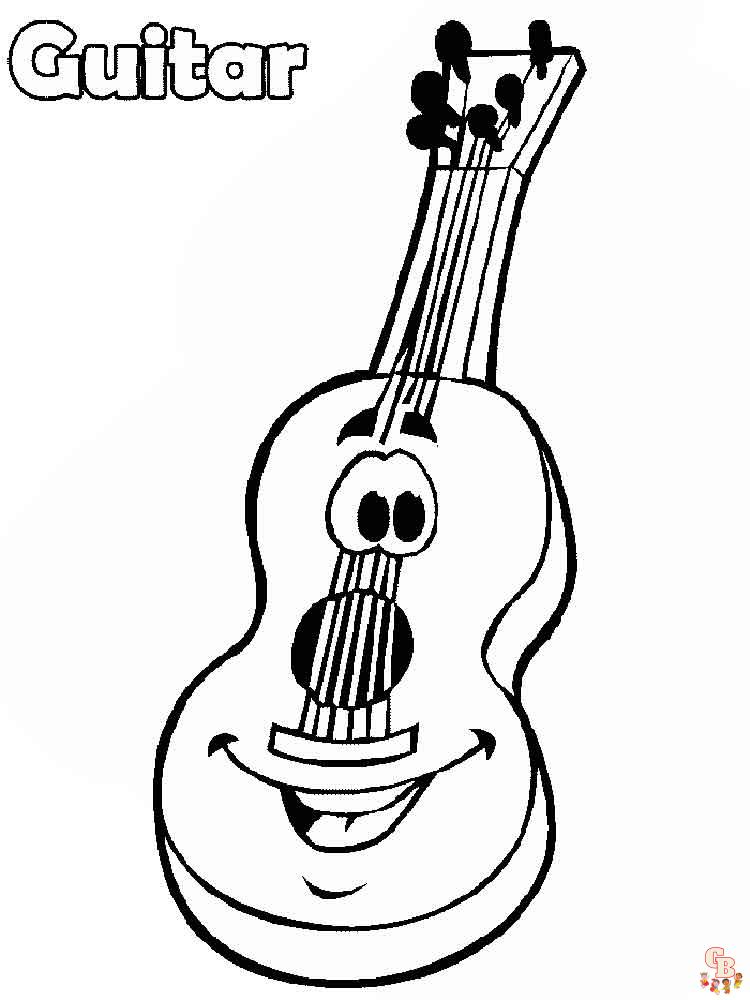 Ausmalbilder Gitarre 9