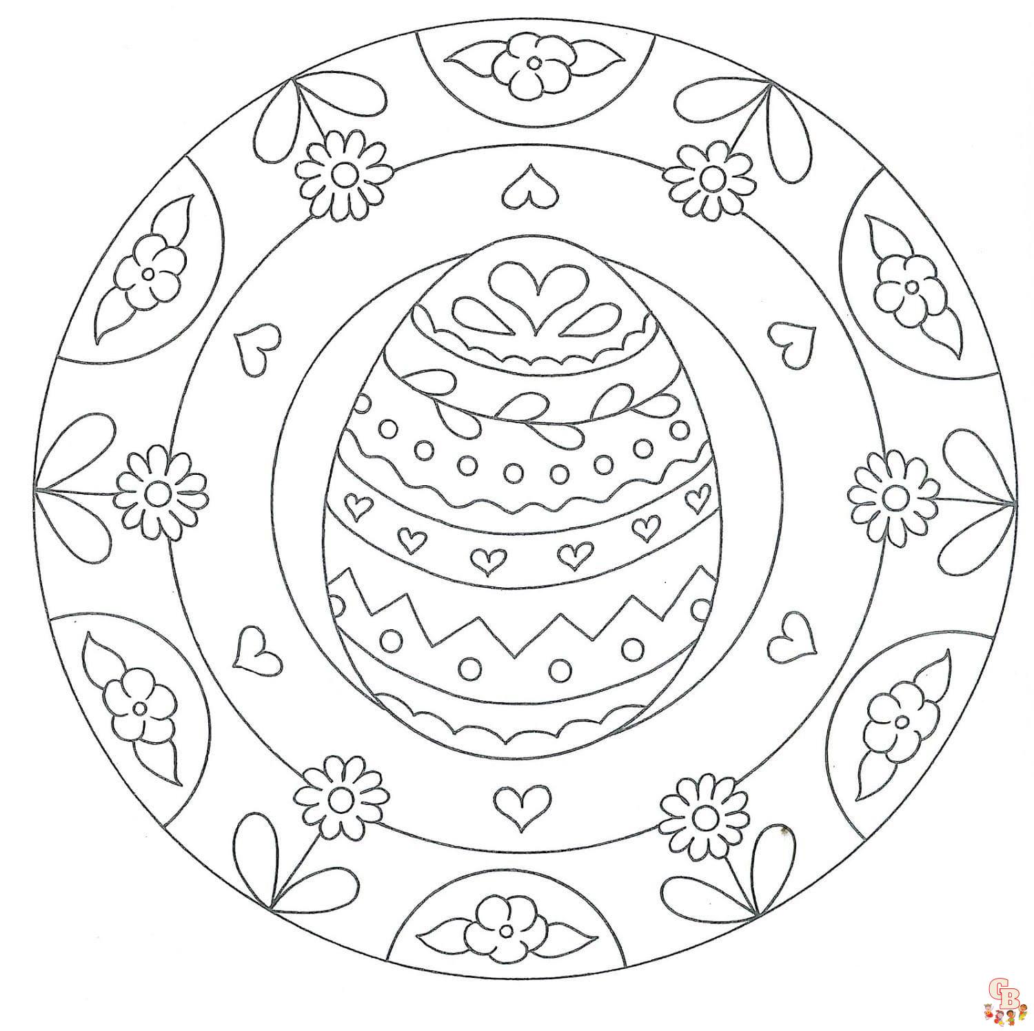 Ausmalbilder Oster Mandalas 2