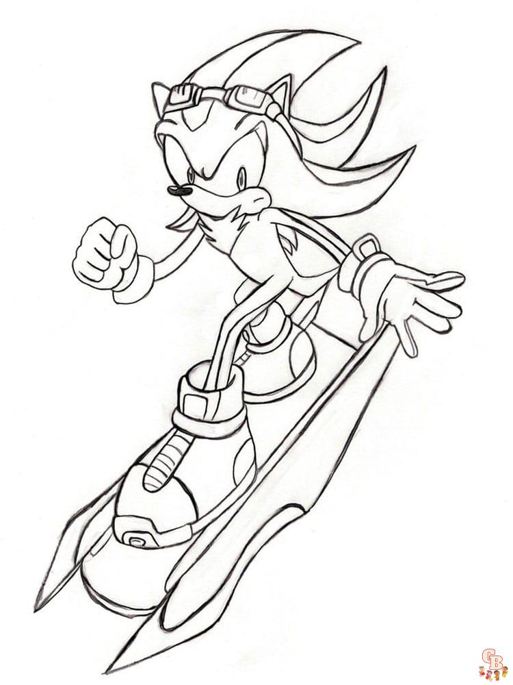 Ausmalbilder sonic Skateboard