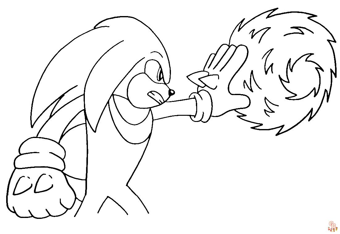 Knuckles the Echidna Ausmalbilder fuer kinder