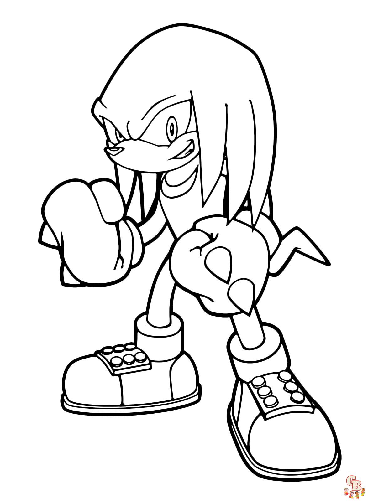 Knuckles the Echidna ausmalbilder zum ausdrucken