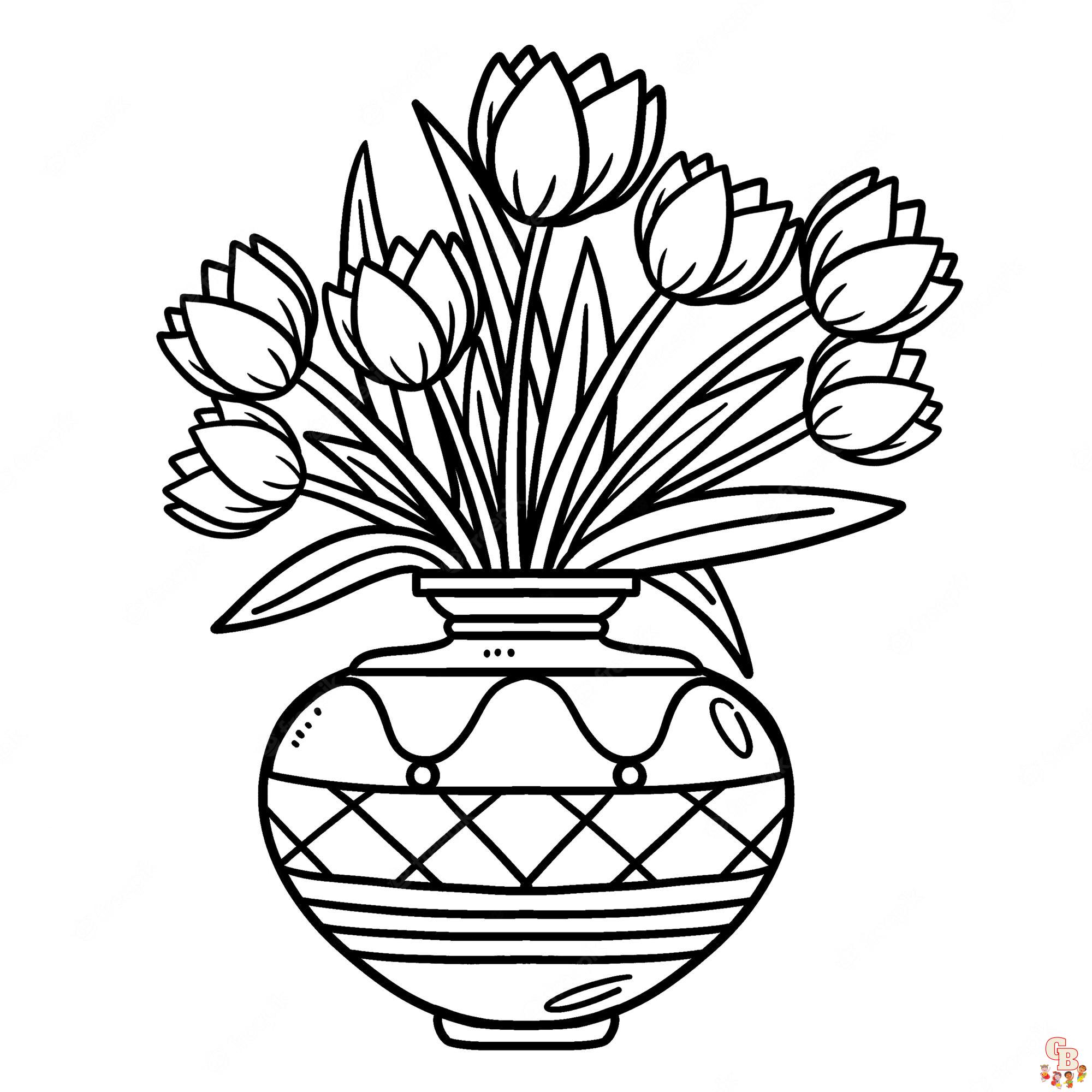 Malvorlagen Blumenvase 1