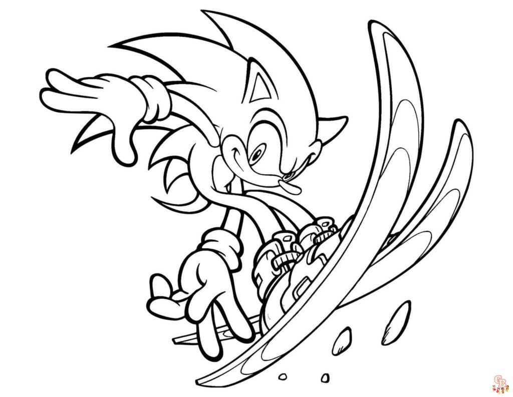 sonic Skateboard Ausmalbilder fuer kinder