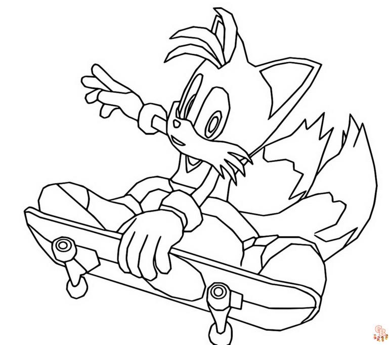 sonic Skateboard ausmalbilder zum ausdrucken