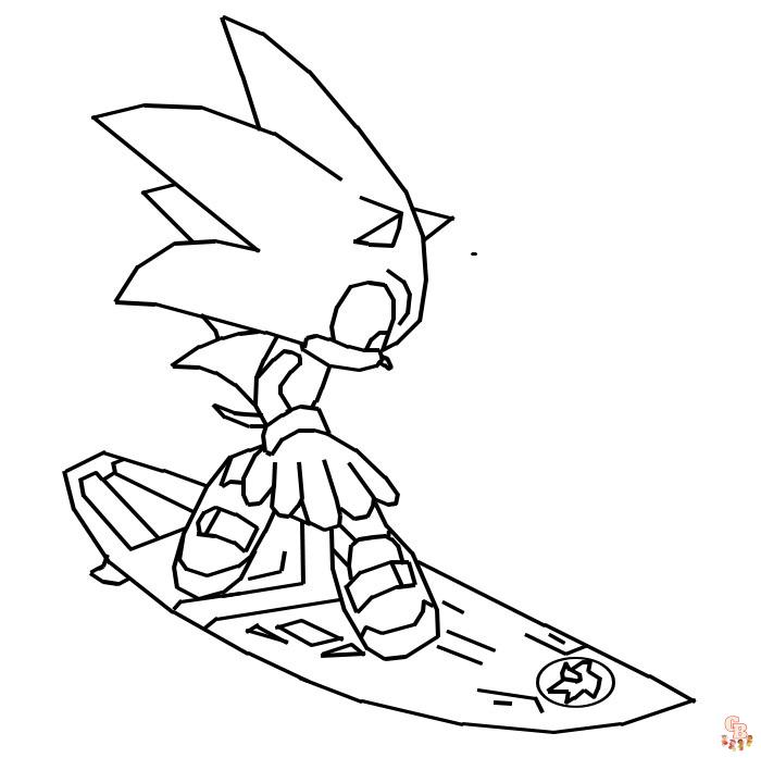 sonic Skateboard zum ausmalen