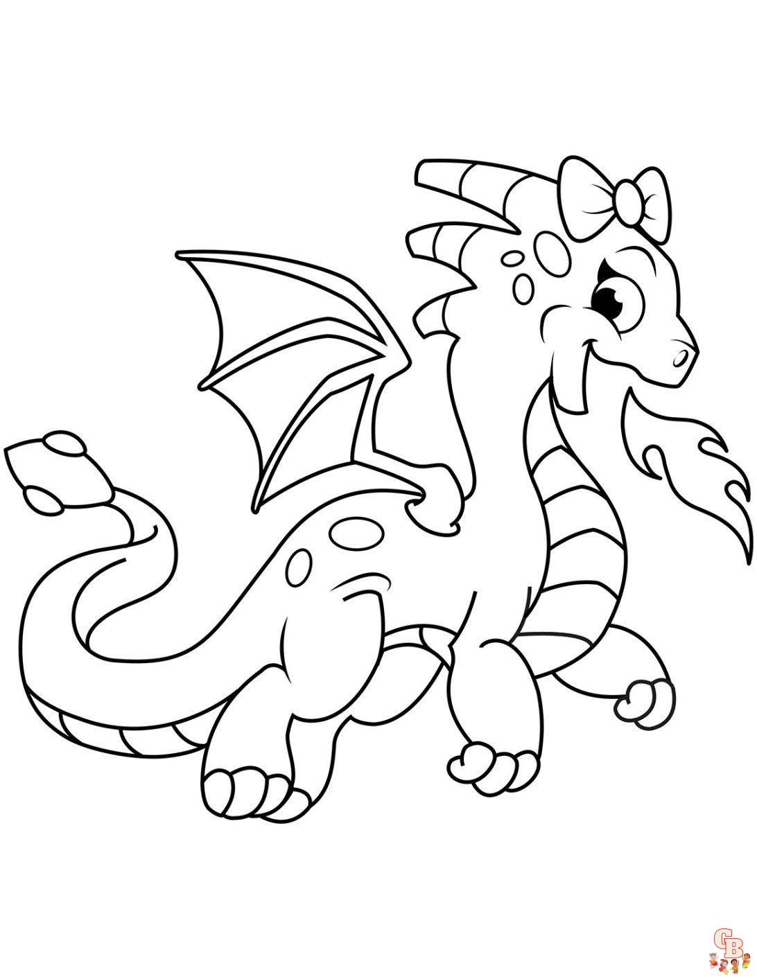 Ausmalbilder Cartoon Drache 1