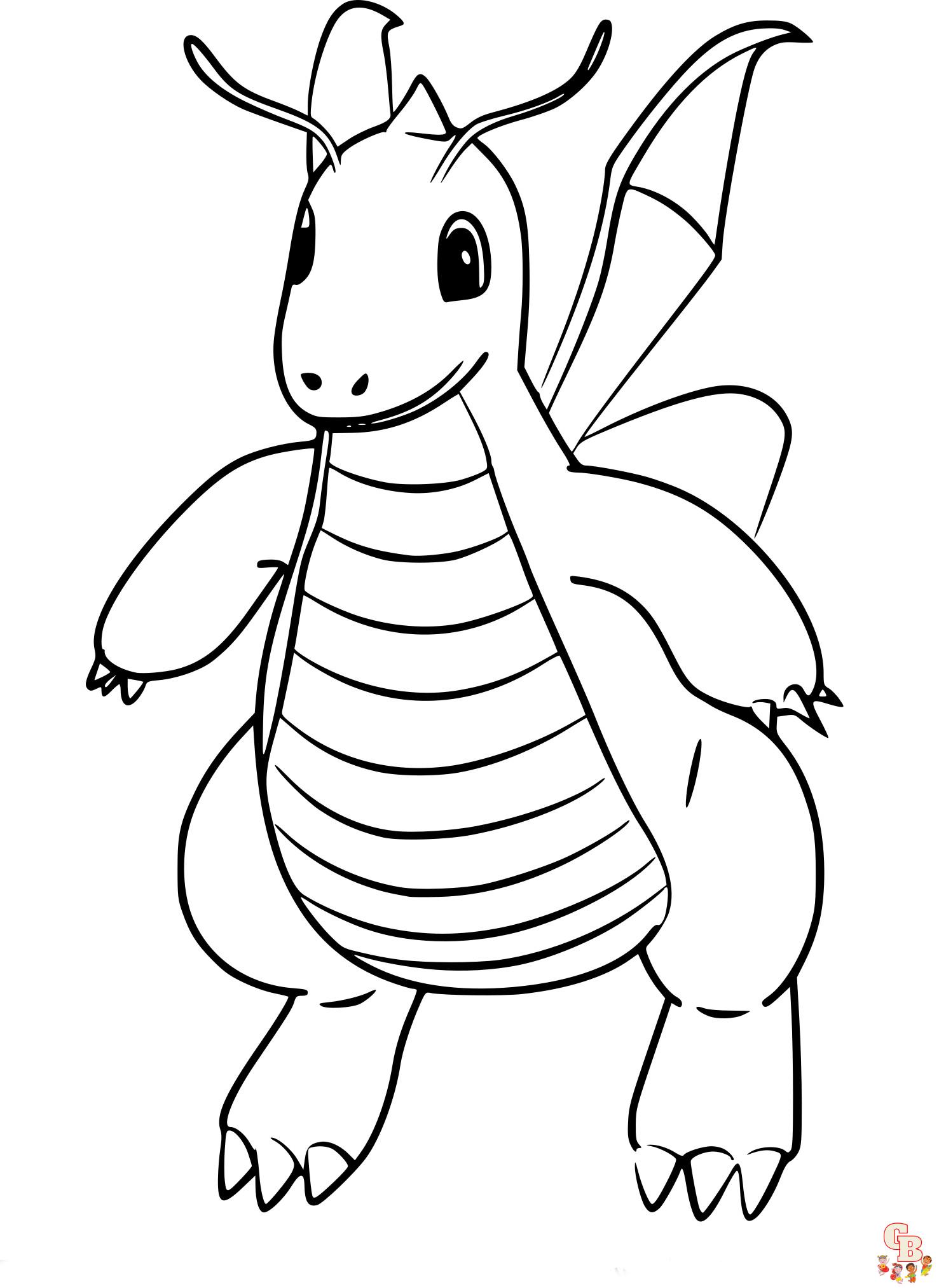 Dragonite Ausmalbilder fuer kinder