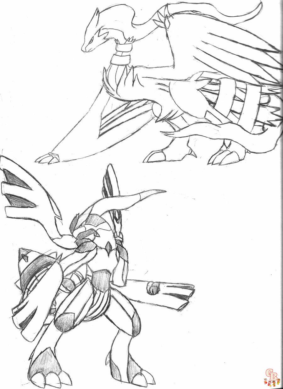 Malvorlagen Zekrom und Reshiram