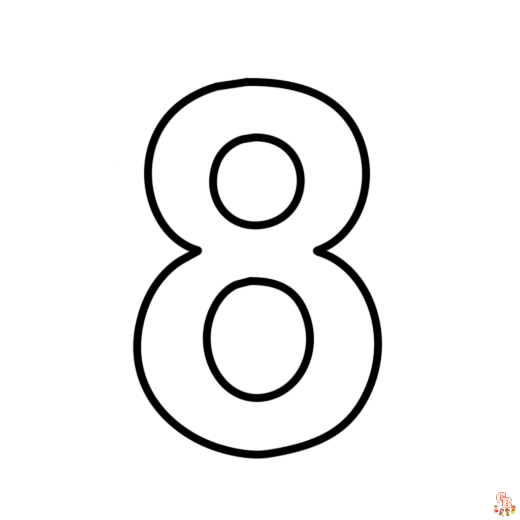 Nummer 8 ausmalbilder zum ausdrucken 1