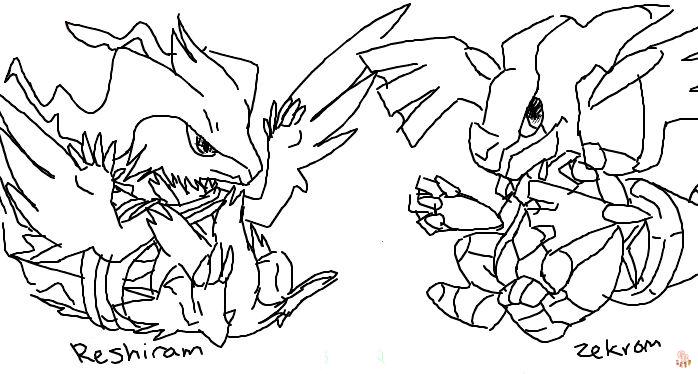 Zekrom und Reshiram ausmalbilder zum ausdrucken 2