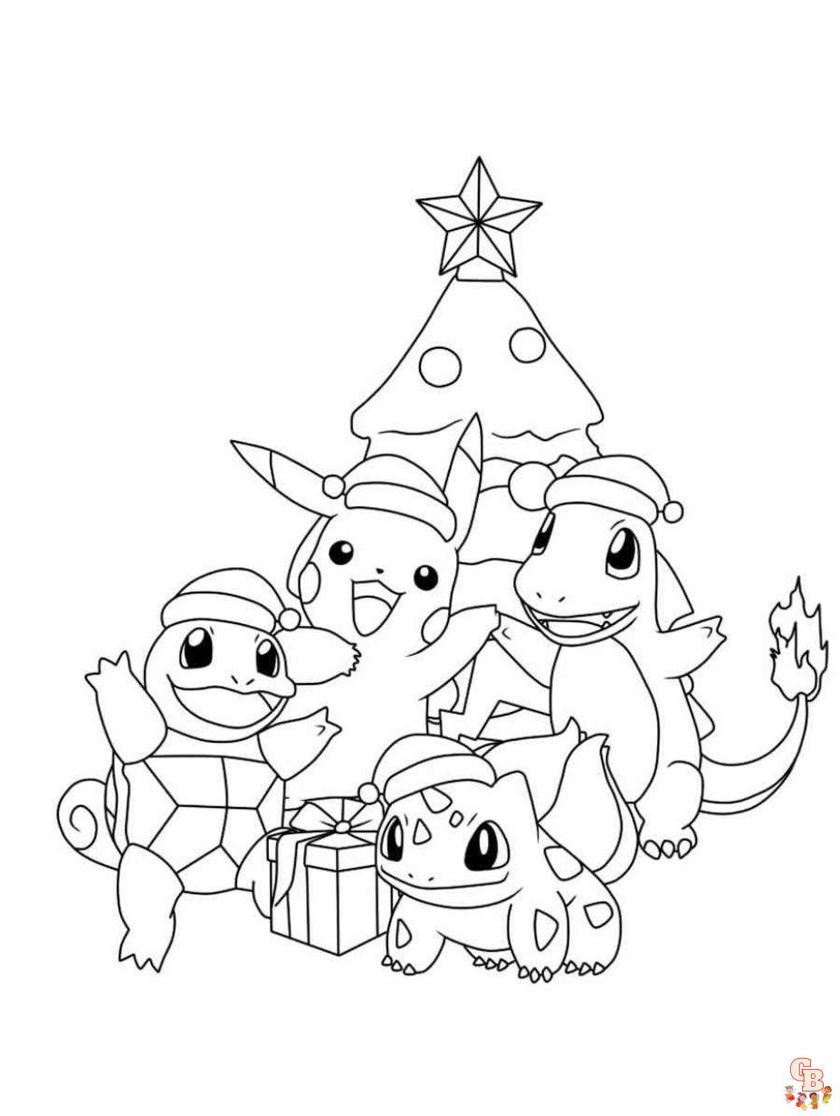 pokemon weihnachten ausmalbild