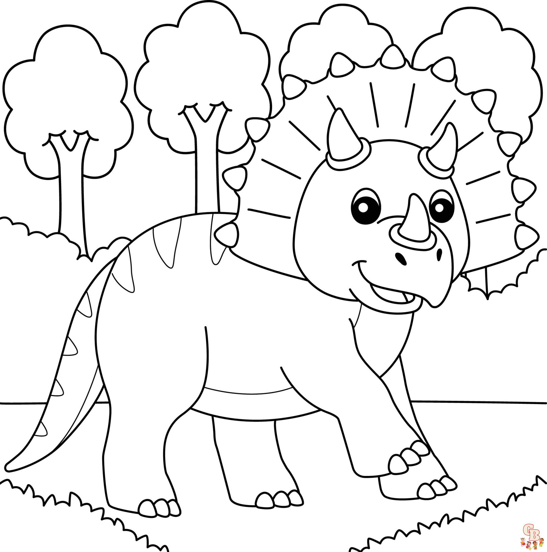 ausmalbilder triceratops