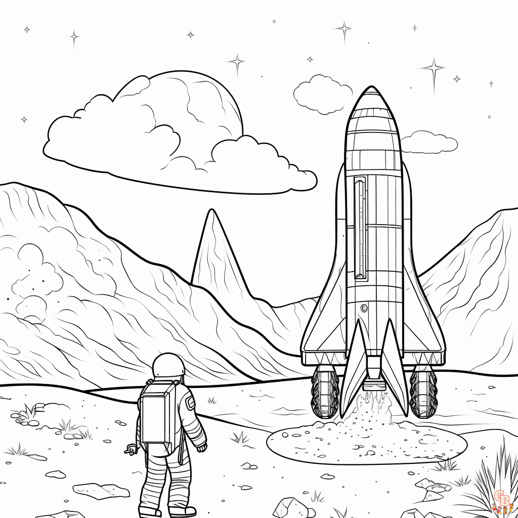 kostenlos raketen ausmalbilder