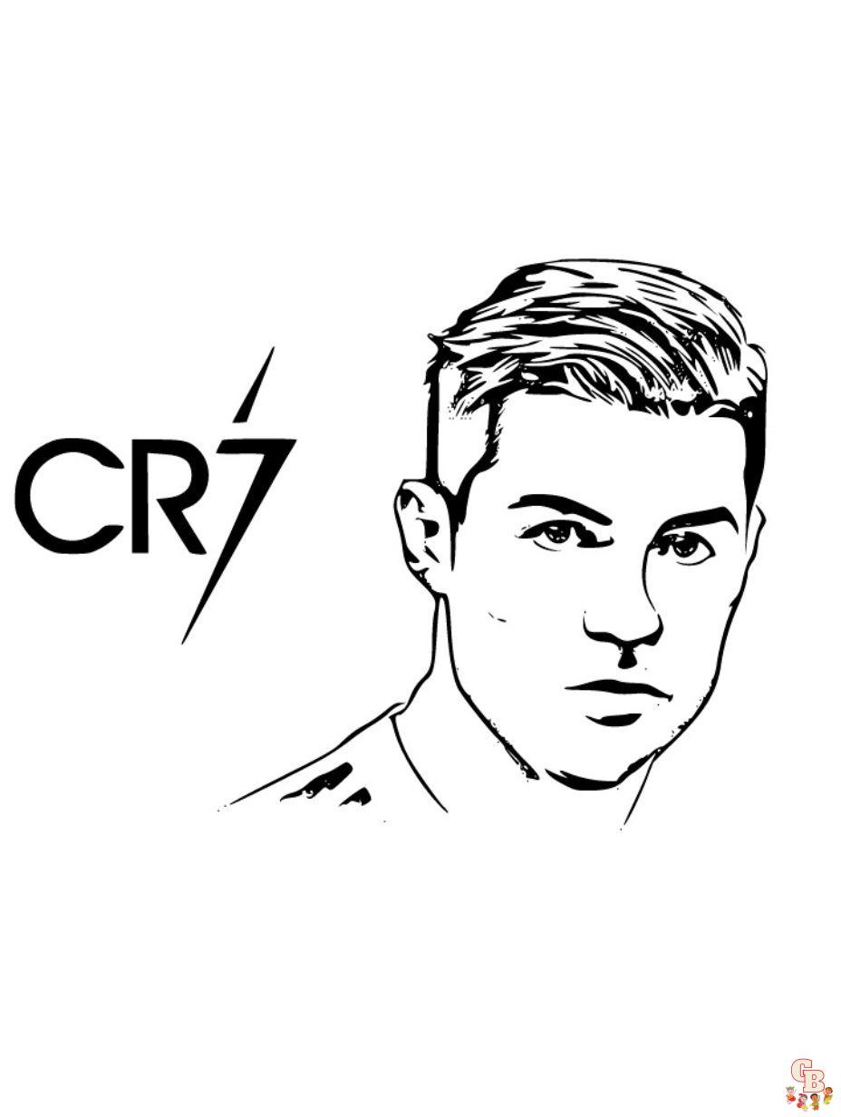 Ausmalbilder Cristiano Ronaldo fuer Kinder