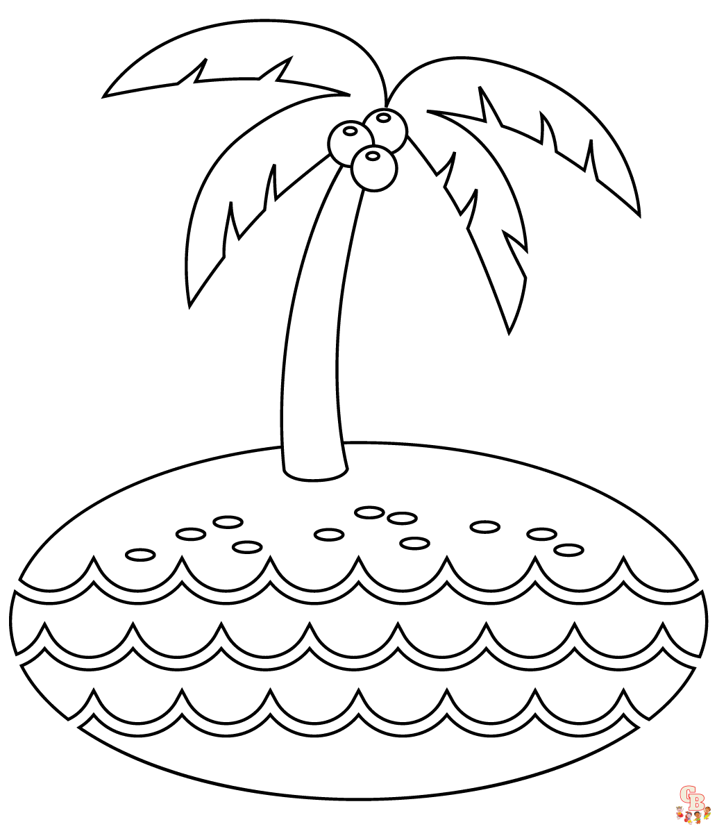Insel Ausmalbilder fuer Kinder kostenlos