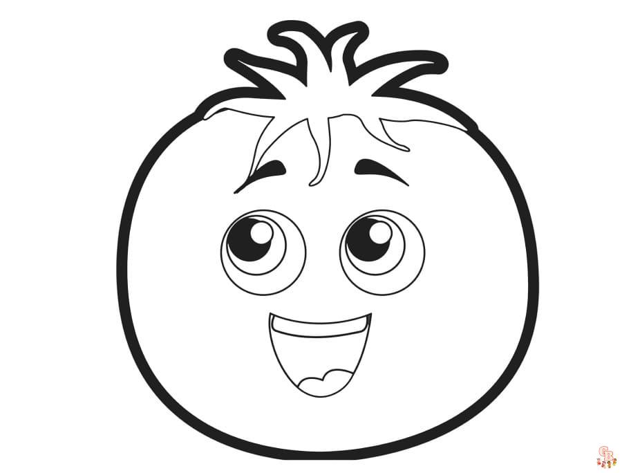 Tomaten Ausmalbilder fuer Kinder kostenlos