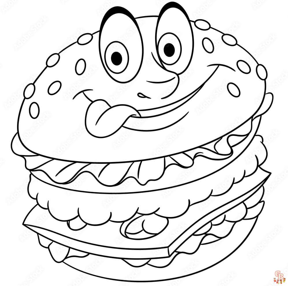 burger Ausmalbilder fuer Kinder