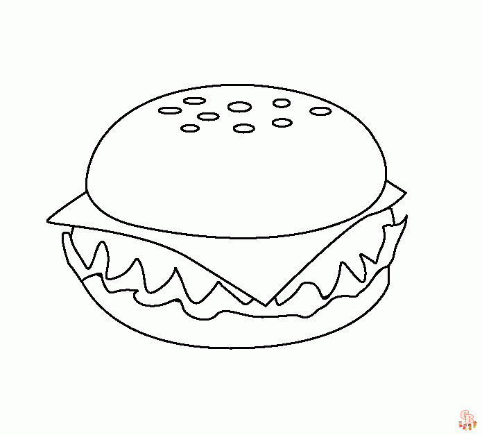 burger ausmalbilder fuer Erwachsene