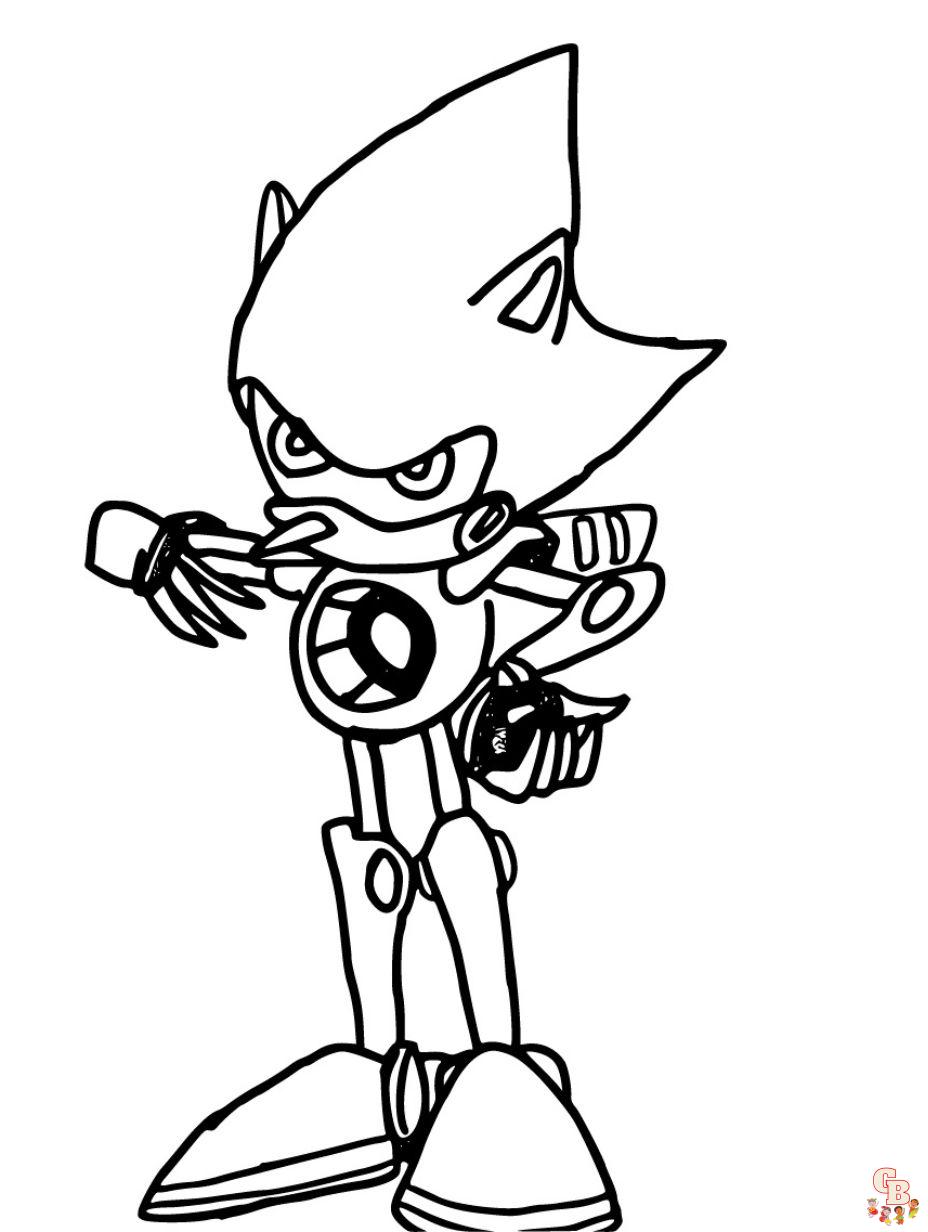 ausmalbilder metal sonic kostenlos