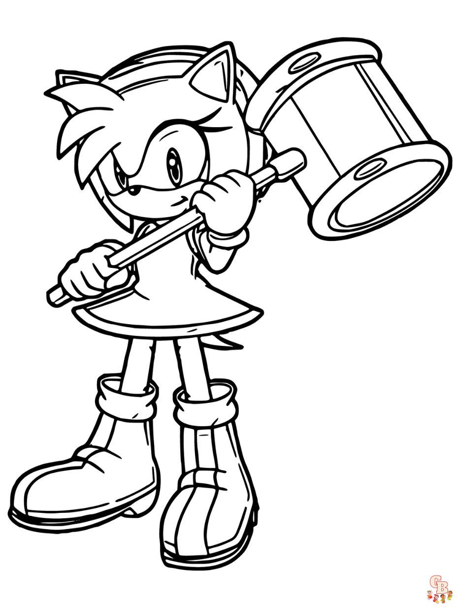 ausmalbilder sonic amy