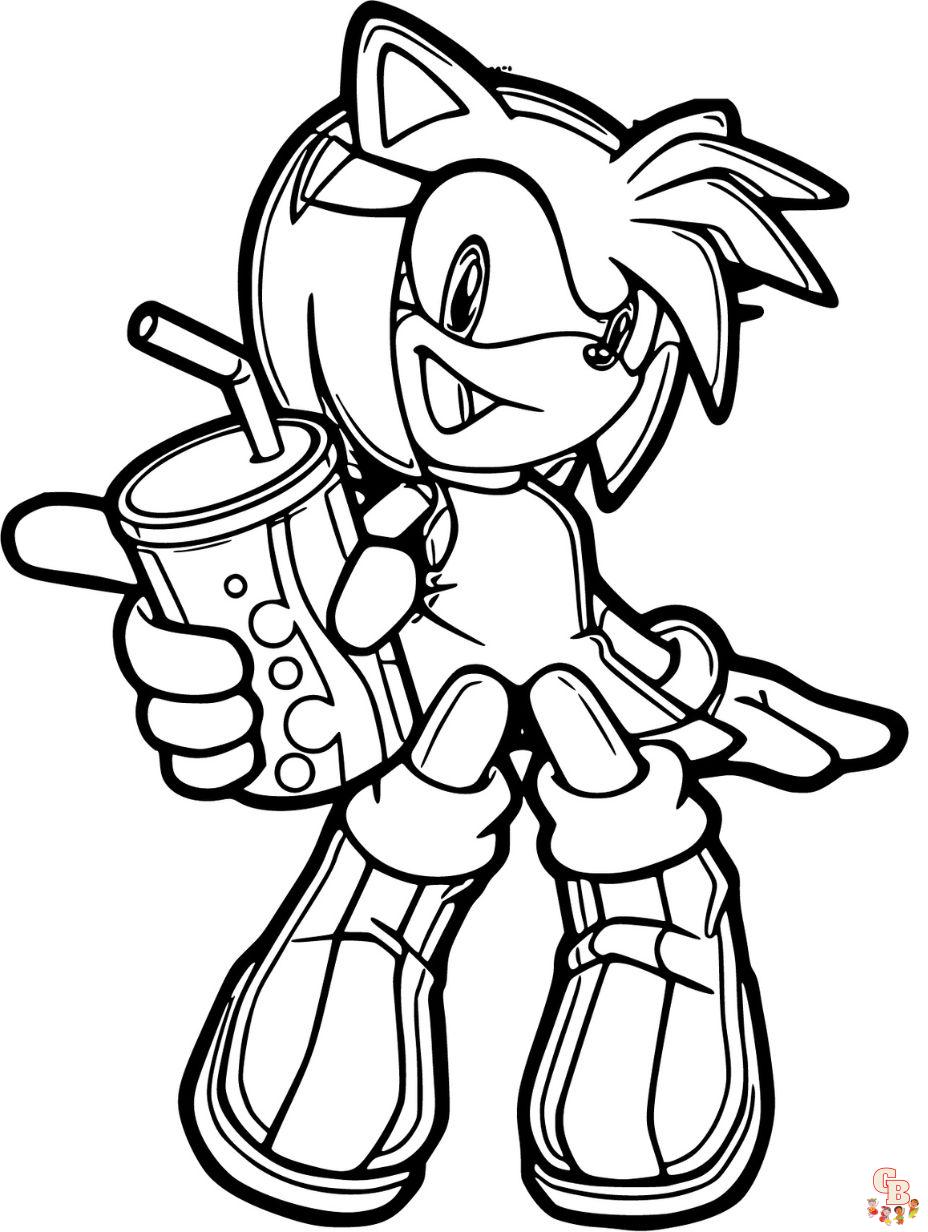 sonic amy ausmalbild