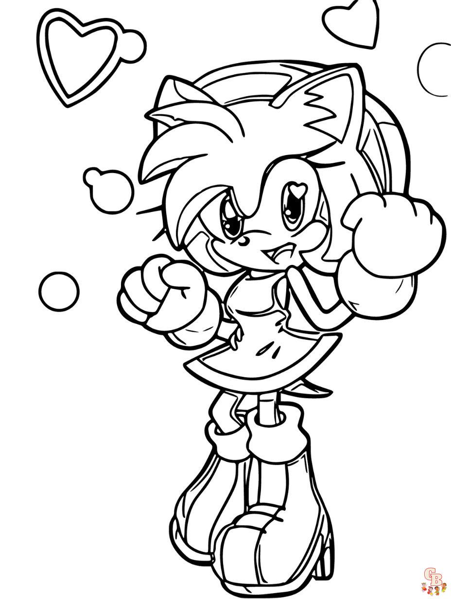 sonic amy ausmalbilder